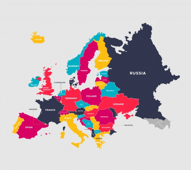 Europe map of it outsourcing countries
